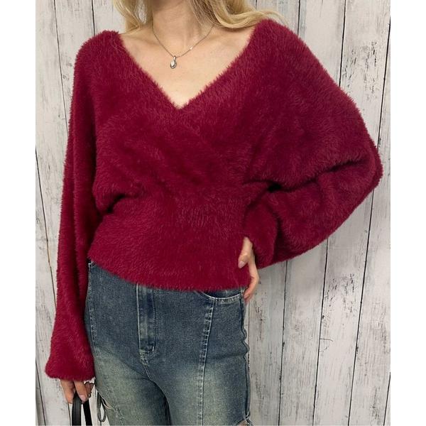 ニット セーター 「カシュクール×フェザータッチ」レディース ニットプルオーバー ショート丈 秋冬 ...