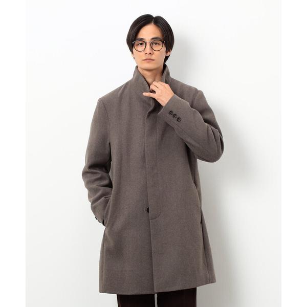 コート ジャケット ウールブレンド メルトン イタリアンカラー コート メンズ