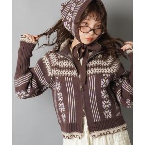 カーディガン ショート丈ニットカーディガン+フードセット/NEO森ガール レディース