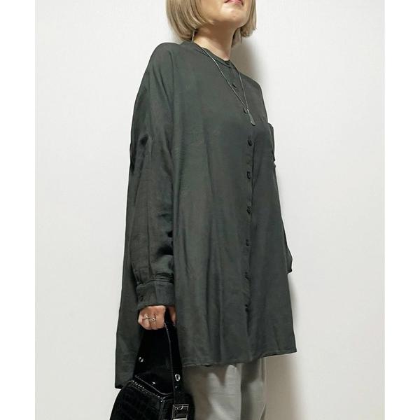 ブラウス シャツ コットンキャンブリック　切替えギャザーブラウス レディース