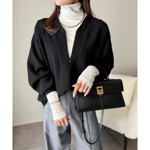 tシャツ 「春ニット」フロント2wayニットVネックプルオーバー レディース