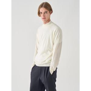 セーター ニット モックネック長袖ニットプルオーバー メンズ