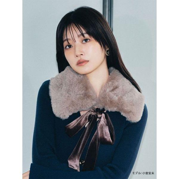 つけ襟 付け襟 ベロアリボンティペット