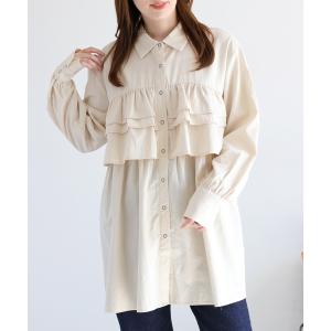 チュニック フリルチュニックシャツ