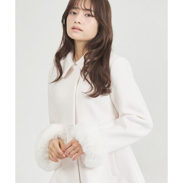 コート チェスターコート 一部店舗限定  2way袖ファーペプラムコート レディース
