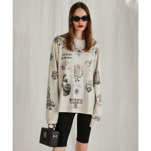 tシャツ 「Pre-Order」TATOOプリントロングスリーブTEE / Tatoo Printed Long Sleeve TEE レディース メ