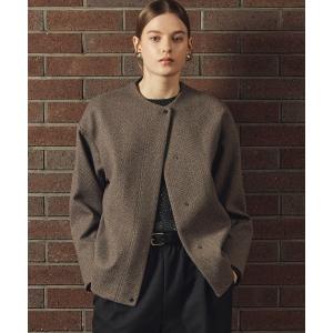 コート アウター ノーカラーショートコート レディース