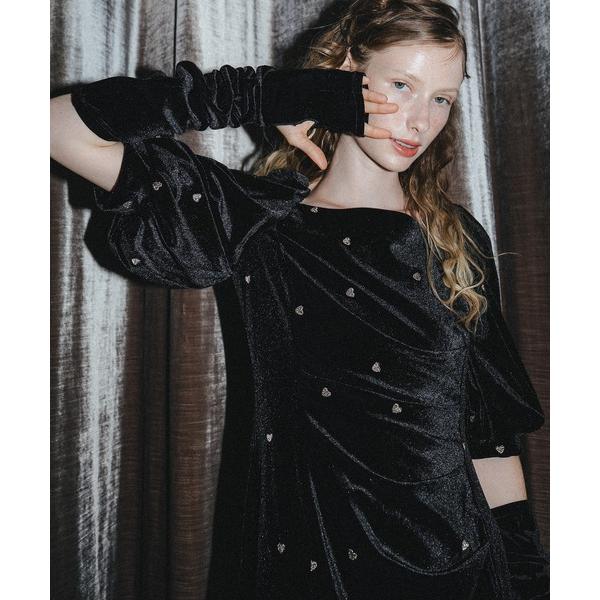 ドレス Sweetheart velour dress