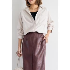 ブラウス シャツ ピーチスキンシャツ レディース