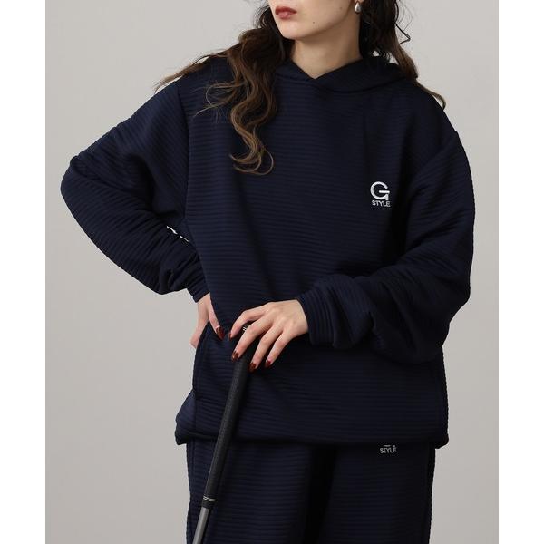 パーカー ボーダージャガード ワンポイント ロゴ パーカー メンズ レディース