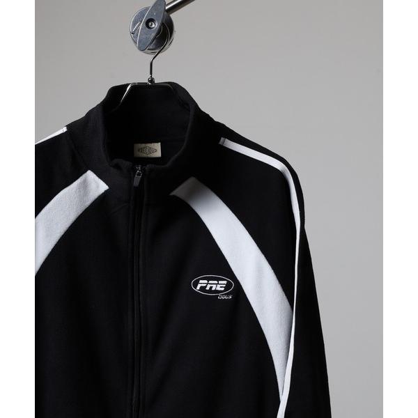 ブルゾン アウター 切替配色 ロゴ ワイド フリース ジャケット メンズ レディース