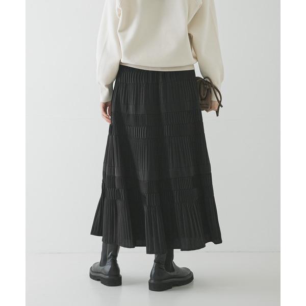 スカート プリーツティアードスカート
