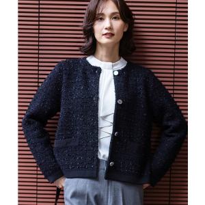 カーディガン ツイードニットカーディガン「ポケットあり」 レディース