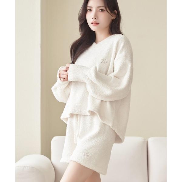 パジャマ ルームウェア 「P.snow」Vネックトップス＆ショートパンツ レディース