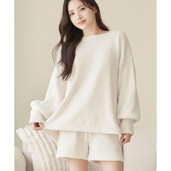 パジャマ ルームウェア 「P.snow」ボートネックトップス＆ショートパンツ レディース