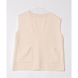 「titivate」 ニットベスト M ベージュ レディース