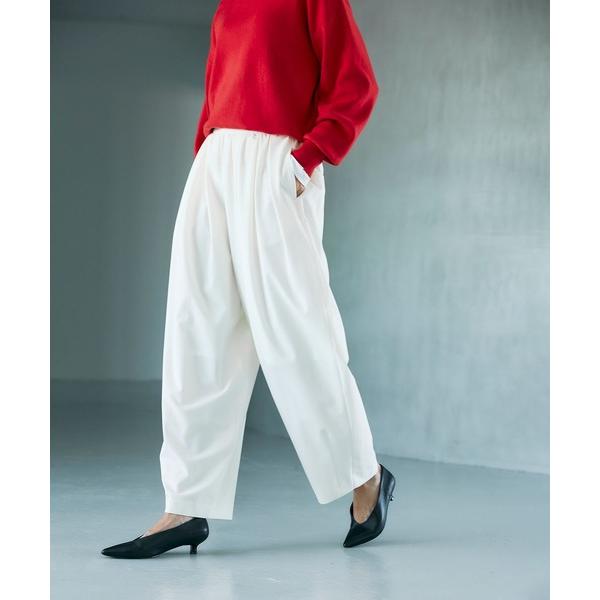 パンツ ウールライクボリュームドロストパンツ レディース