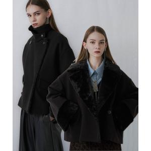 ピーコート pコート ウーリーテックフェイクファーショートコート(HARE) レディース