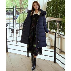 ダウンコート ダウンジャケット FOXファー付きミドルロングダウン レディース