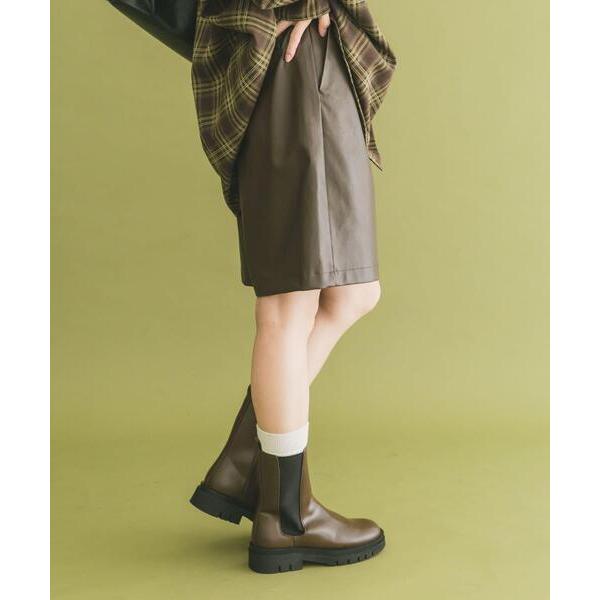 パンツ ハーフレザーパンツ レディース