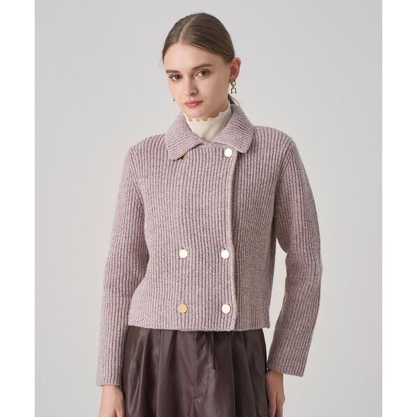 カーディガン カラーミックスボクシージャケットカーディガン レディース