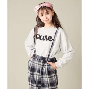 トレーナー 「100-160」「WEB限定商品/チュールフリル/クロップド丈」チュールロゴトレーナー キッズ 子供服 女の子