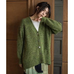 カーディガン フラッフィーVネックニットカーディガン「手洗い可能」 レディース