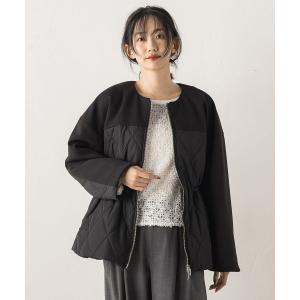 コート アウター ダンボール×キルティングジャケット レディース