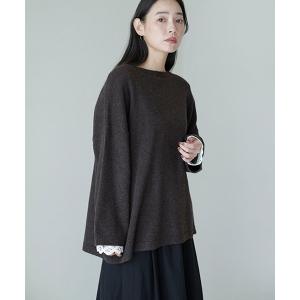 「natural by clip/マシンウォッシャブル」7ゲージニット×バテンプルオーバー レディース