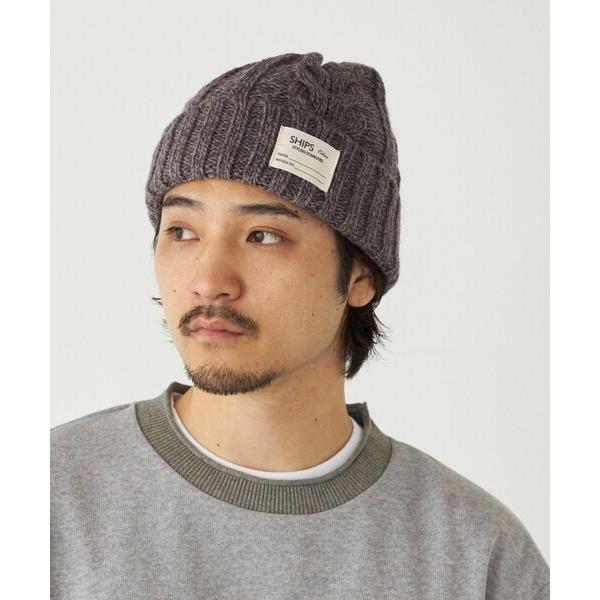 ニット帽 ニットキャップ SHIPS Colors:「手洗い可能」ケーブル ニット キャップ メンズ