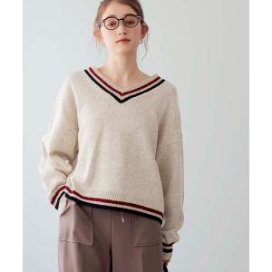 ニット セーター キラキラツィードチルデンニット レディース