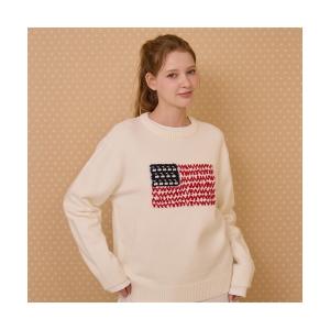 ニット セーター KIRSH Loose-Fit American Flag Knit キルシー ルーズフィット アメリカン フラッグ ニット レディ
