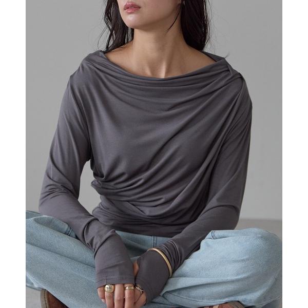 tシャツ ドレープライトロンT レディース