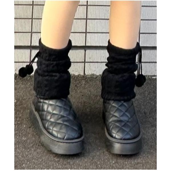 レッグウォーマー ボンボン付きレッグウォーマー レディース