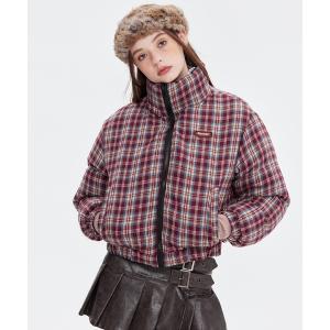 ダウンジャケット ダウン リバーシブル チェックショートジャケット メンズ レディース