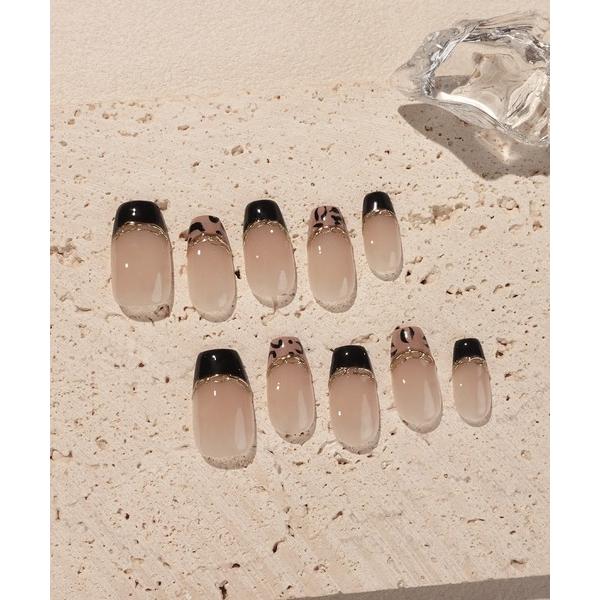 ネイルチップ ネイルシール 3D水光ネイルピンクグラデーションシルバードミラーラインオーバルネイルチ...