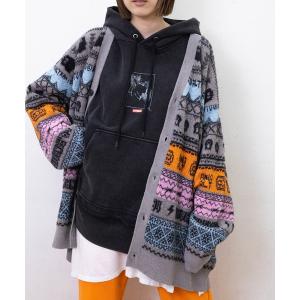 カーディガン K2742 POPボーダーカーデ レディース