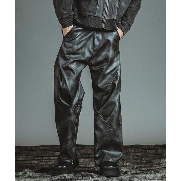 パンツ mp14314-シンセティックレザーZIPフレアPT パンツ(857006-347P) メン...