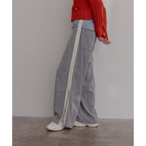 パンツ デニムレイヤード サイドジップパンツ レディース