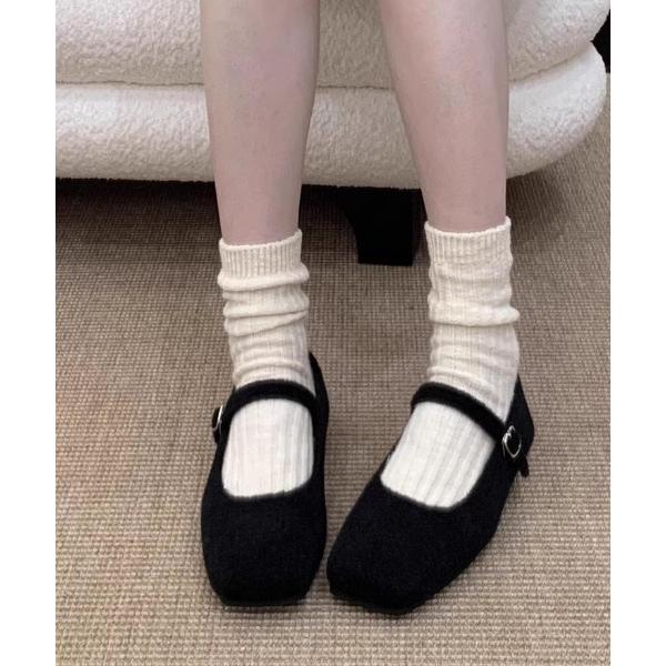 バレエシューズ パンプス ウールタッチバレエシューズ