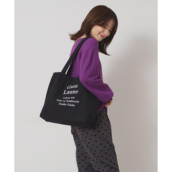 トートバッグ 「A4対応」ロゴ刺繍ラージトート レディース