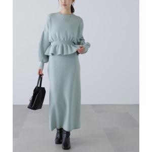 ワンピース ペプラムニットセットアップ