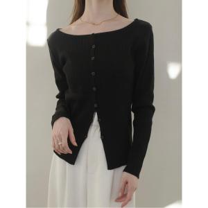 カーディガン ボートネックカーディガントップ / ブラック レディース