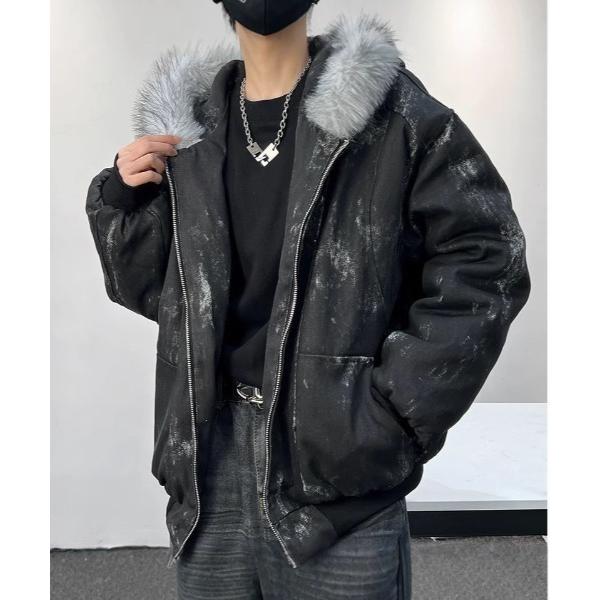 ブルゾン アウター DUST HOWLフェイクファー付き中綿パーカー メンズ レディース