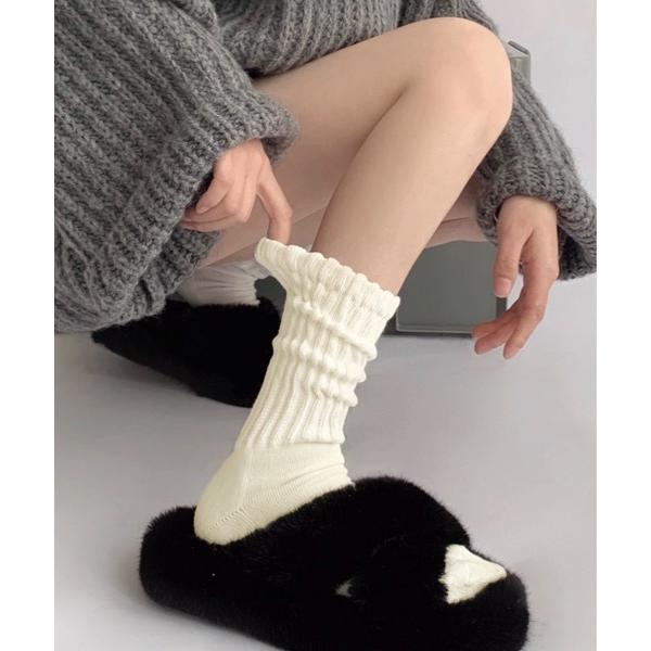 靴下 ルーズワイドリブソックス レディース