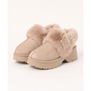 サンダル 「厚底ヒール」バックバンドムートンサンダル「３E」 レディース