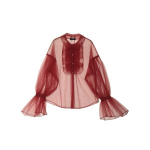 「PAMEO POSE」 長袖ブラウス FREE レッド レディース