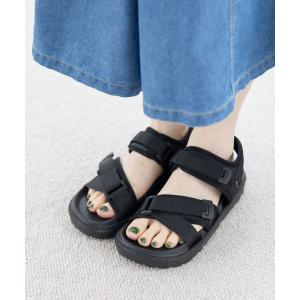 「studio CLIP」 フラットサンダル MEDIUM ブラック レディース