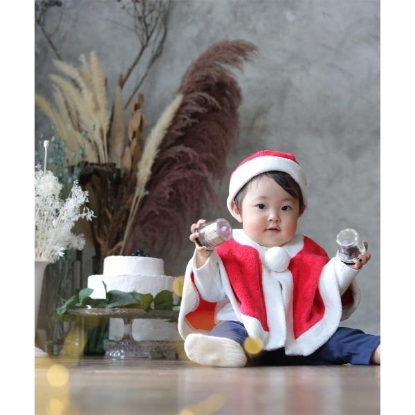 ポンチョ (KE)ユニセックス イベント用 サンタ ベビー 赤ちゃん クリスマス ポンチョ ケープ ...