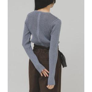 ニット セーター illi　ランダムRIBクルーネックニット レディース